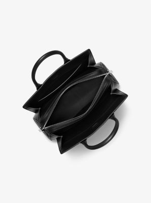 Laila Medium Metallic Signature Logo Satchel