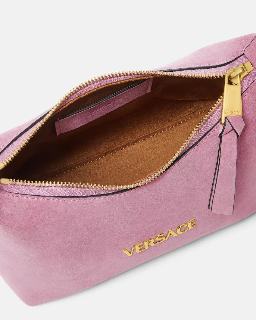 Versace Tag Suede Hobo Bag