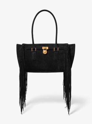 Hamilton Moderne Small Fringed Suede Satchel