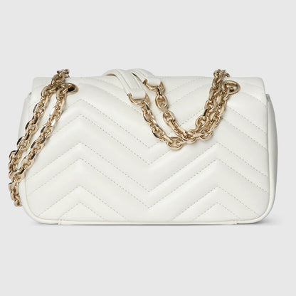 GG Marmont small shoulder bag white leather