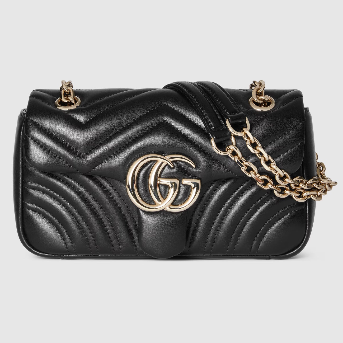 GG Marmont small shoulder bag black leather