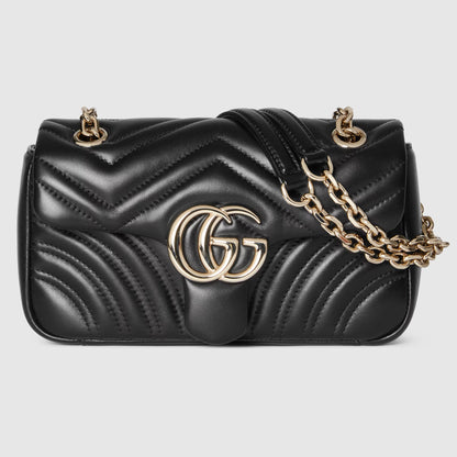 GG Marmont small shoulder bag black leather