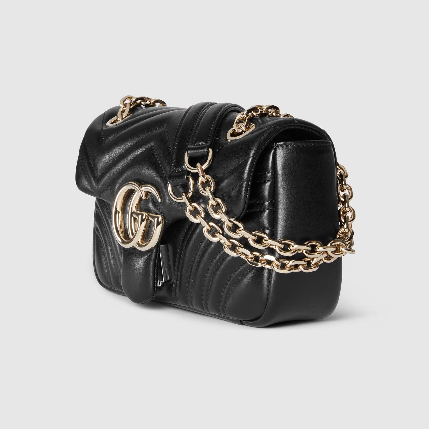 GG Marmont small shoulder bag black leather