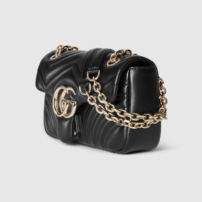GG Marmont small shoulder bag black leather
