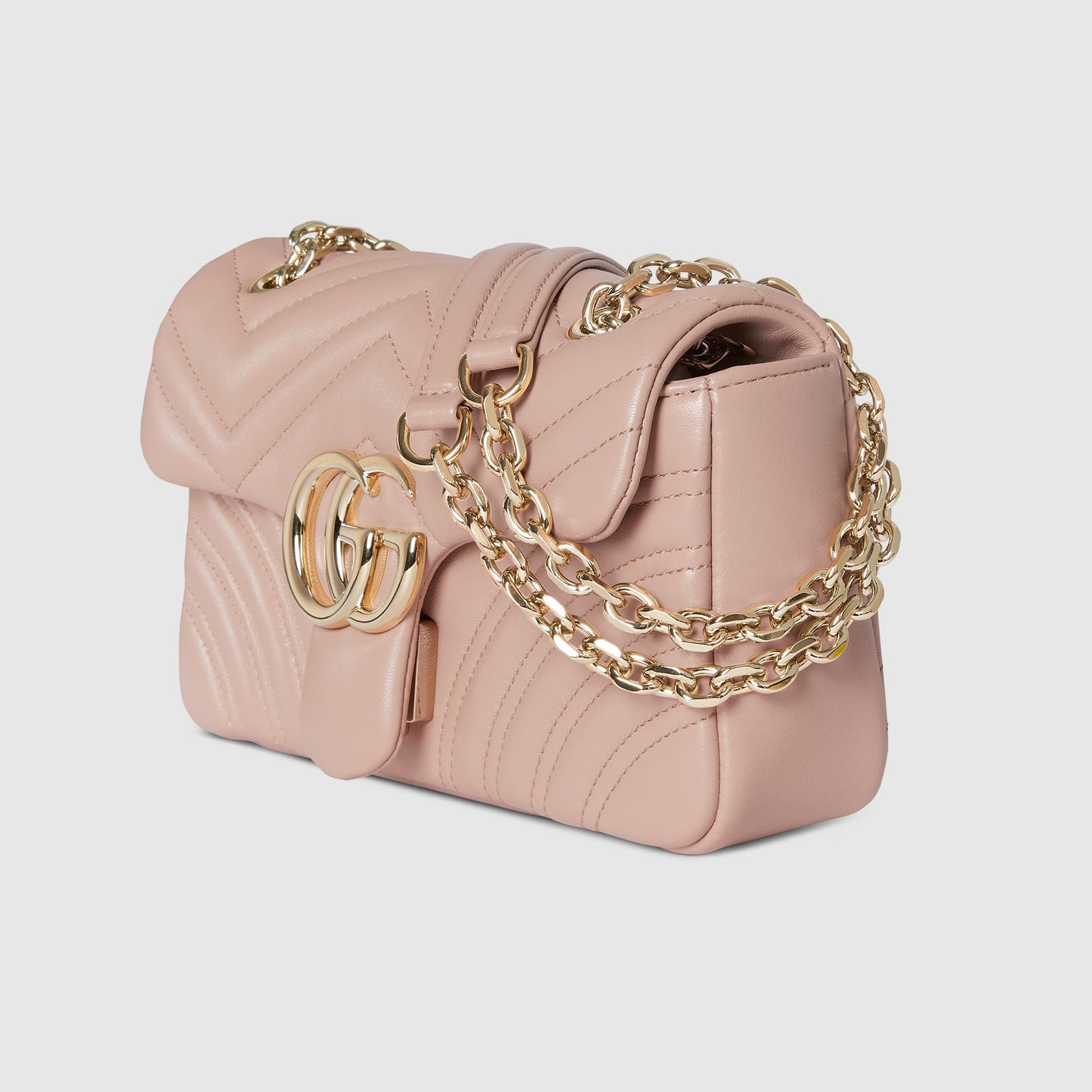 GG Marmont small shoulder bag pink beige leather