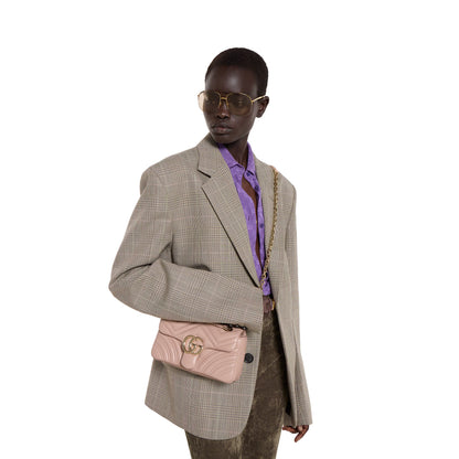 GG Marmont small shoulder bag pink beige leather
