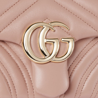 GG Marmont small shoulder bag pink beige leather