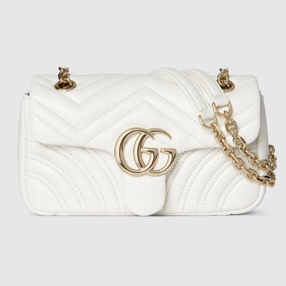 GG Marmont small shoulder bag white leather