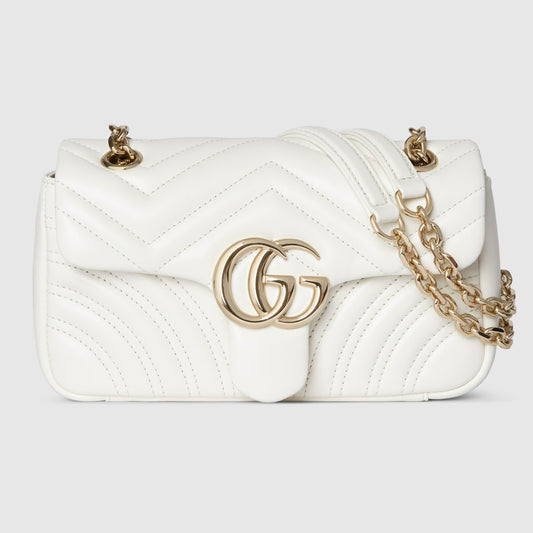 GG Marmont small shoulder bag white leather