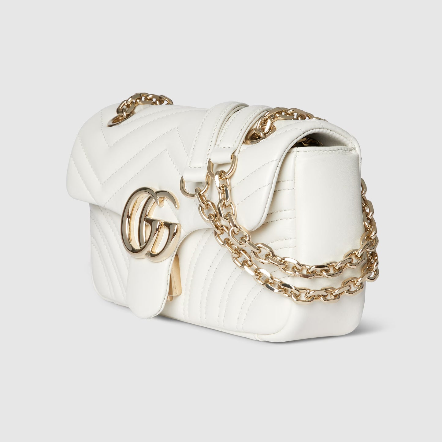 GG Marmont small shoulder bag white leather