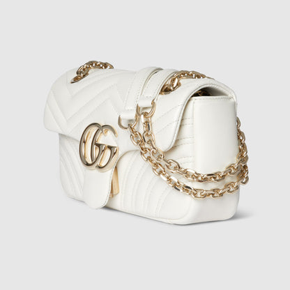 GG Marmont small shoulder bag white leather