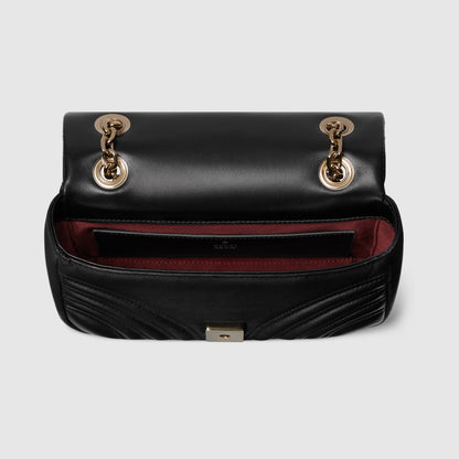 GG Marmont small shoulder bag black leather