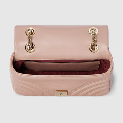 GG Marmont small shoulder bag pink beige leather