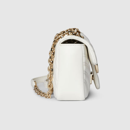 GG Marmont small shoulder bag white leather