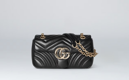 GG Marmont small shoulder bag black leather